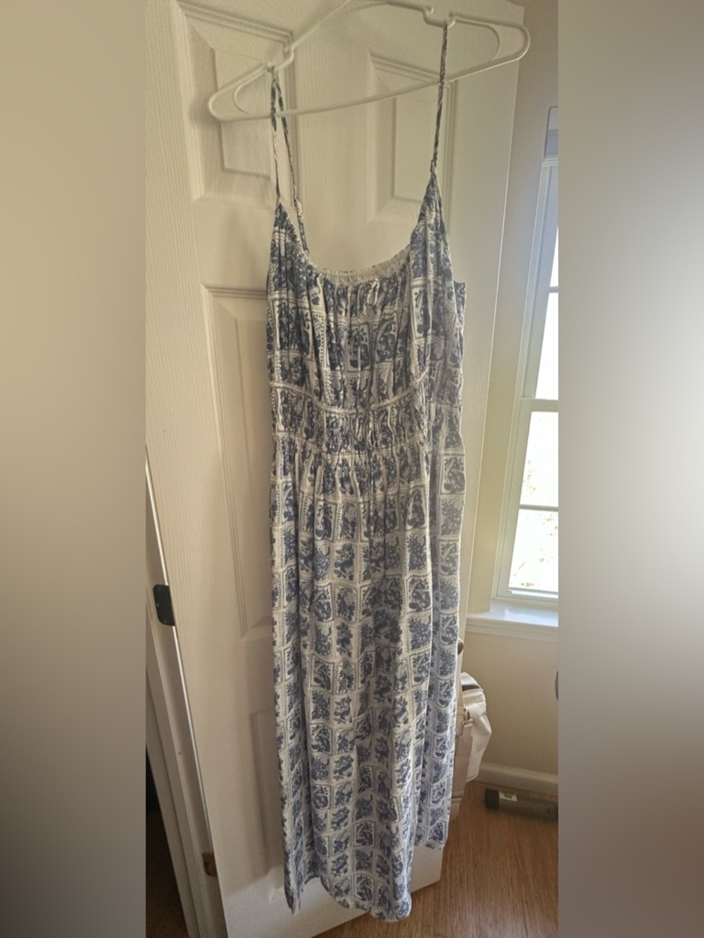 Abercrombie & Fitch Blue and White Printed Maxi Dress